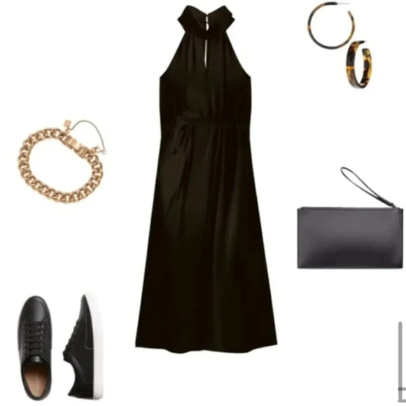 Banana Republic Twist-Neck Satin Dress - Picture 9 of 13